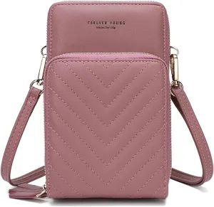 myfriday Small Crossbody Cell Phone Bag for Women, Mini Over Shoulder Handbag Purse with Credit Card Slots