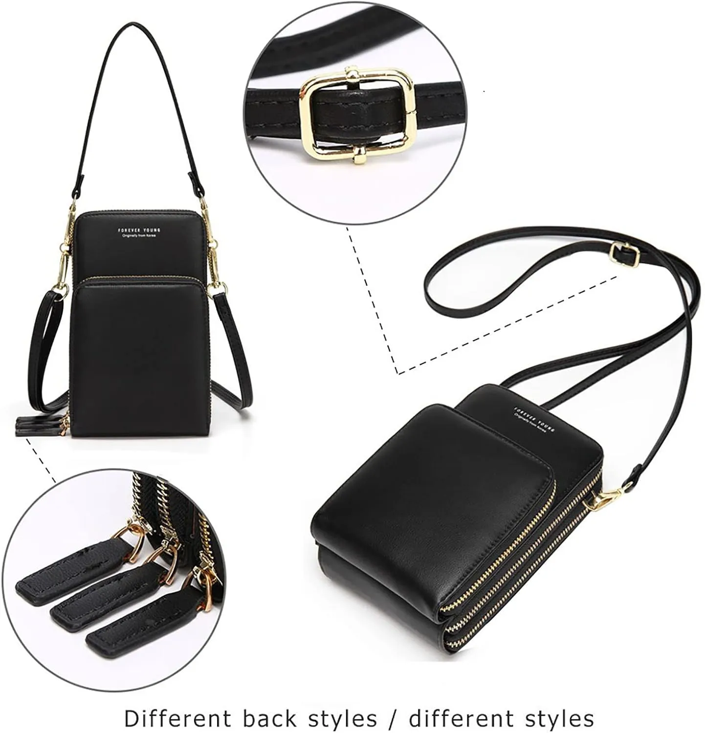 myfriday Small Crossbody Cell Phone Bag for Women, Mini Over Shoulder Handbag Purse with Credit Card Slots