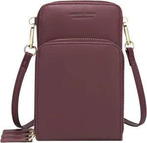 myfriday Small Crossbody Cell Phone Bag for Women, Mini Over Shoulder Handbag Purse with Credit Card Slots