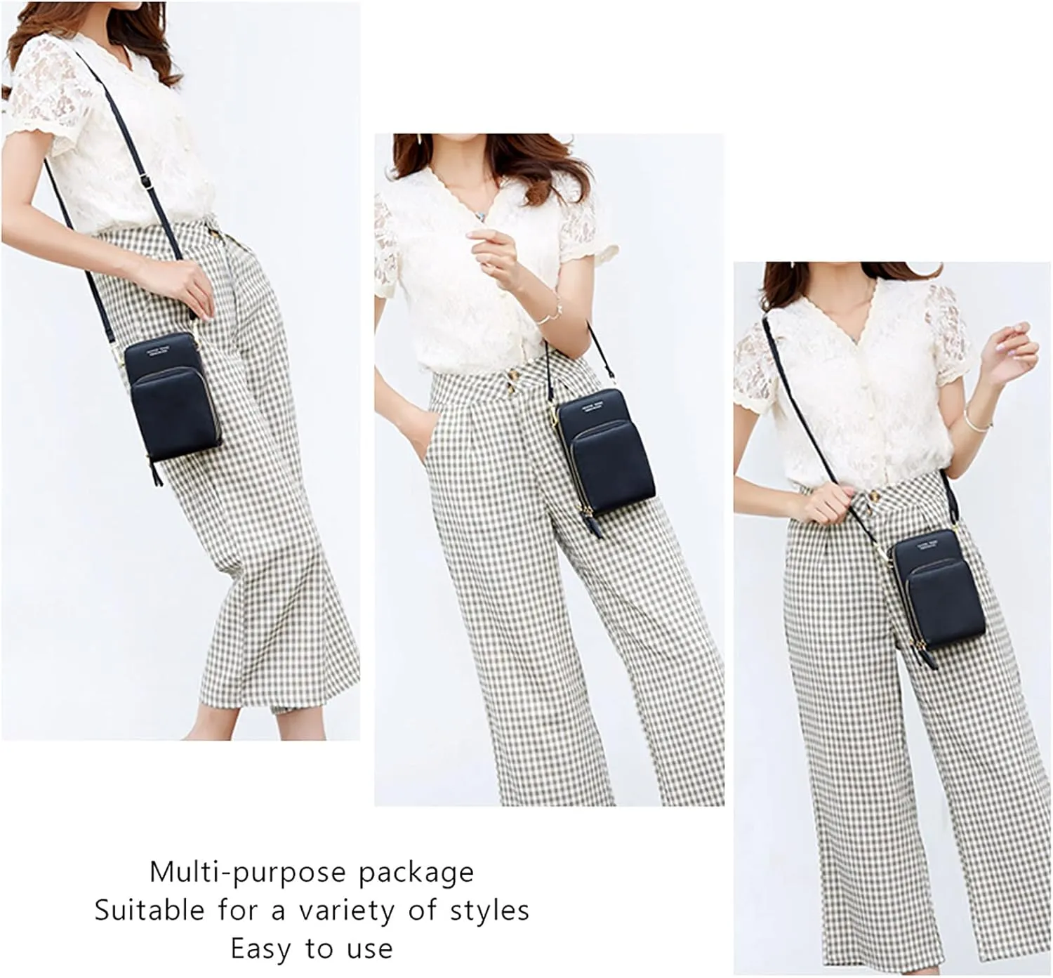 myfriday Small Crossbody Cell Phone Bag for Women, Mini Over Shoulder Handbag Purse with Credit Card Slots