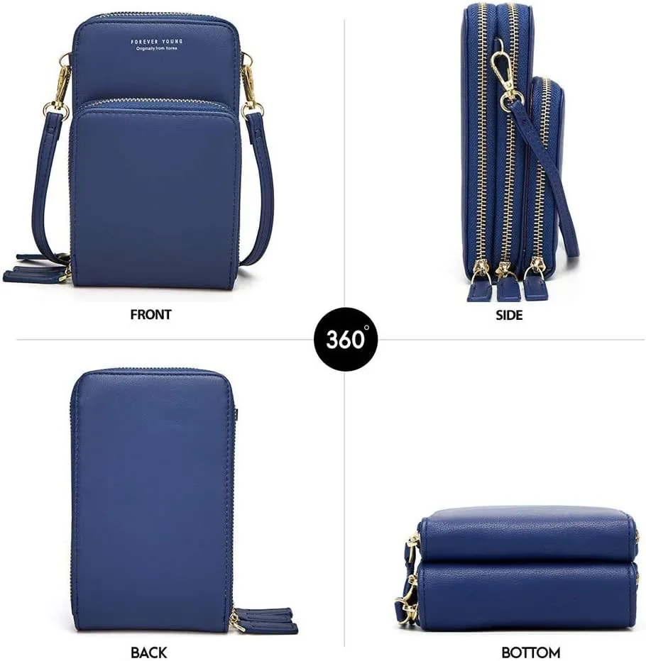 myfriday Small Crossbody Cell Phone Bag for Women, Mini Over Shoulder Handbag Purse with Credit Card Slots