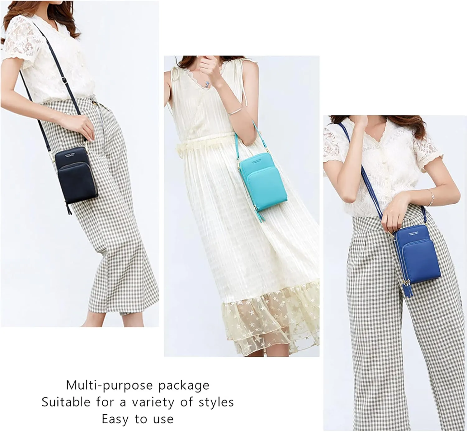 myfriday Small Crossbody Cell Phone Bag for Women, Mini Over Shoulder Handbag Purse with Credit Card Slots