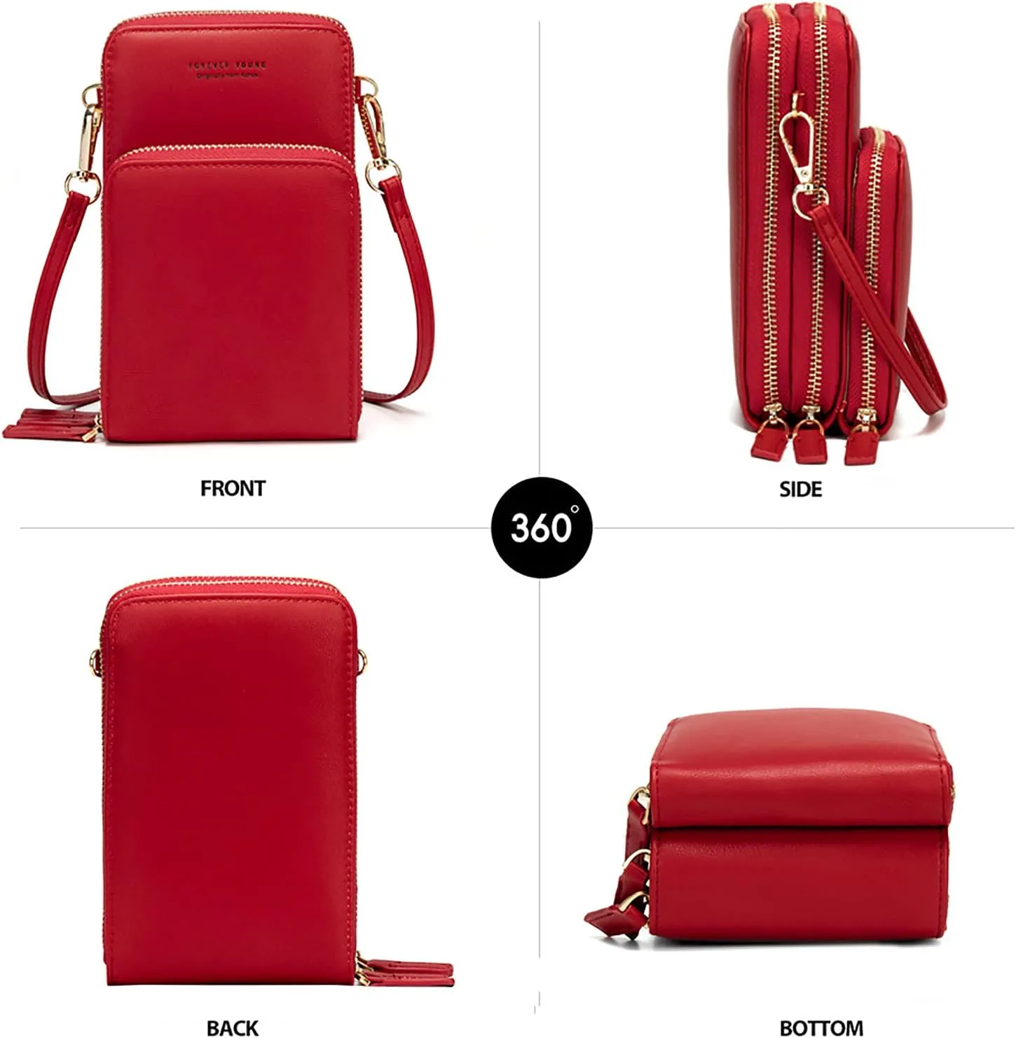 myfriday Small Crossbody Cell Phone Bag for Women, Mini Over Shoulder Handbag Purse with Credit Card Slots