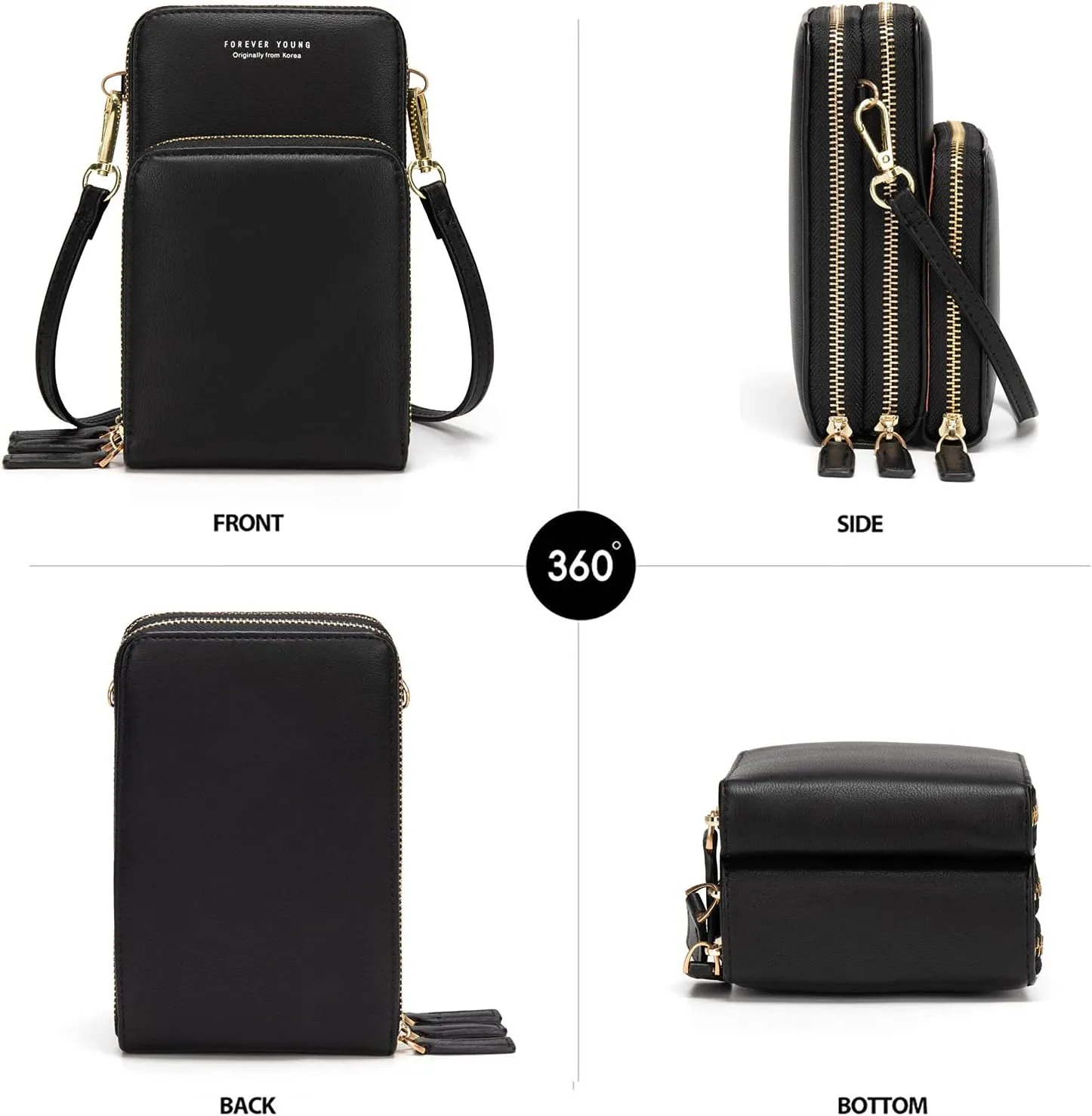myfriday Small Crossbody Cell Phone Bag for Women, Mini Over Shoulder Handbag Purse with Credit Card Slots