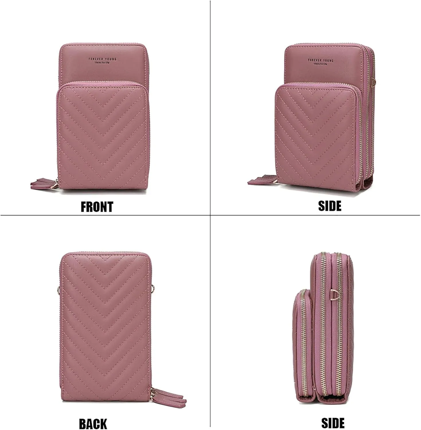 myfriday Small Crossbody Cell Phone Bag for Women, Mini Over Shoulder Handbag Purse with Credit Card Slots