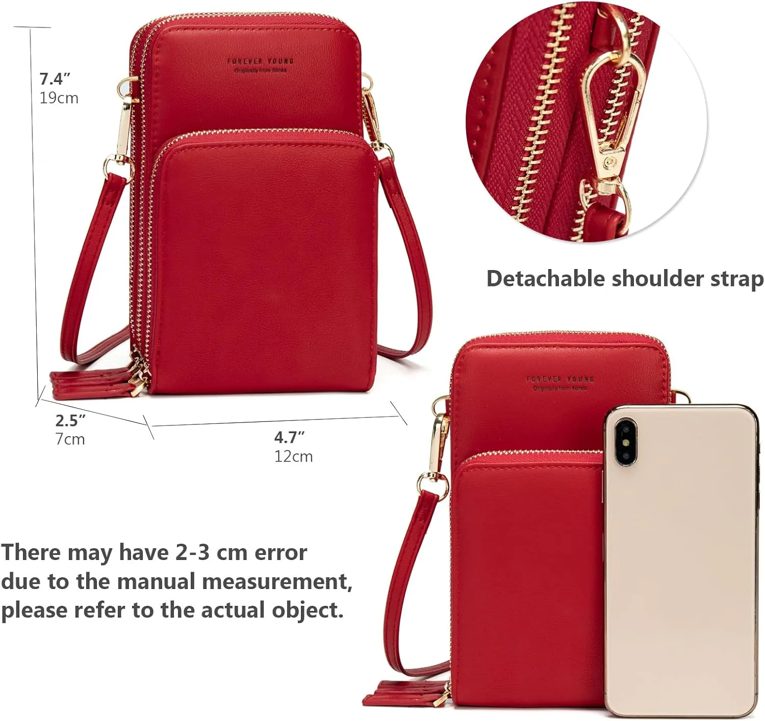 myfriday Small Crossbody Cell Phone Bag for Women, Mini Over Shoulder Handbag Purse with Credit Card Slots
