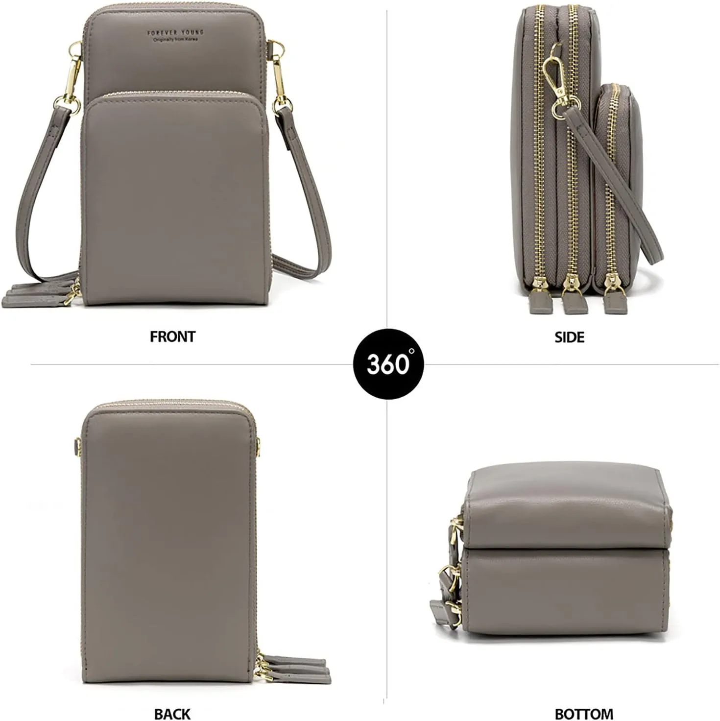 myfriday Small Crossbody Cell Phone Bag for Women, Mini Over Shoulder Handbag Purse with Credit Card Slots