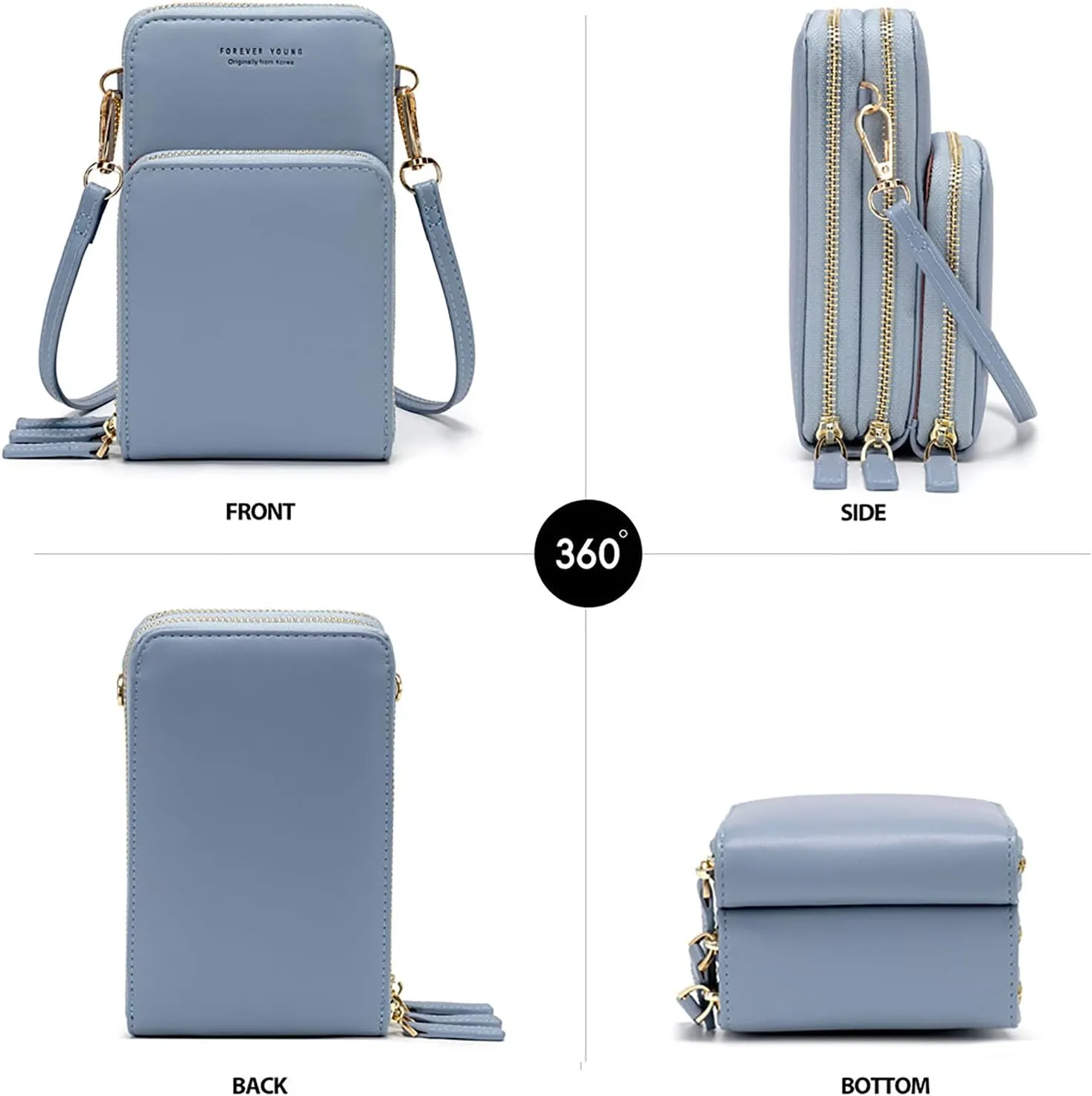 myfriday Small Crossbody Cell Phone Bag for Women, Mini Over Shoulder Handbag Purse with Credit Card Slots