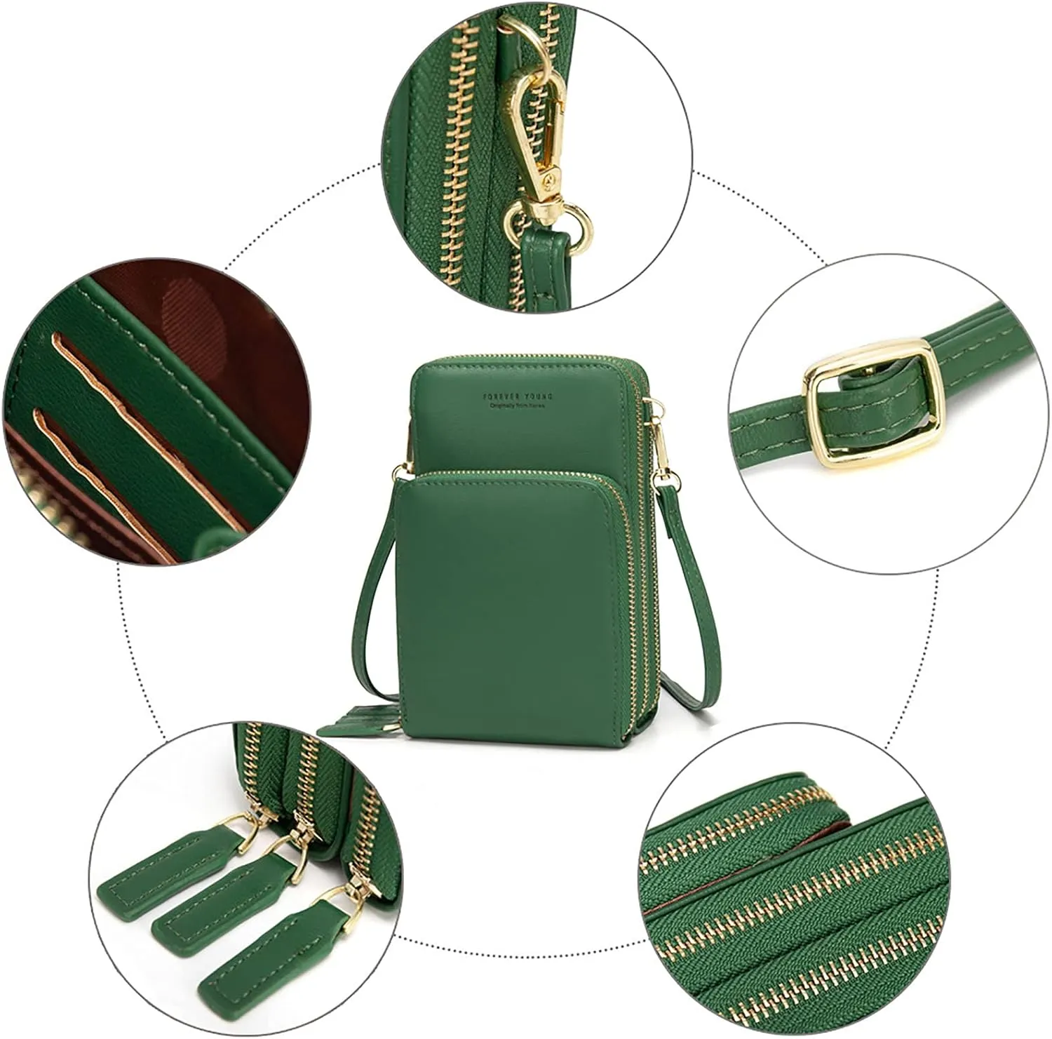 myfriday Small Crossbody Cell Phone Bag for Women, Mini Over Shoulder Handbag Purse with Credit Card Slots