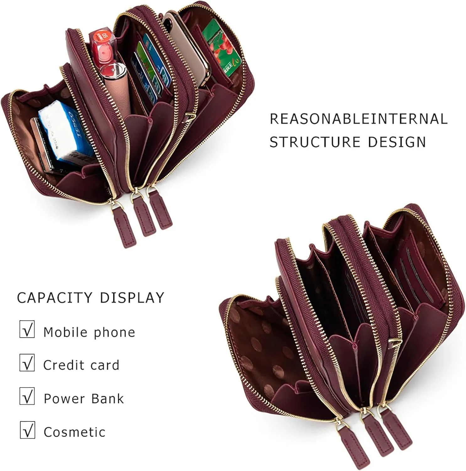 myfriday Small Crossbody Cell Phone Bag for Women, Mini Over Shoulder Handbag Purse with Credit Card Slots