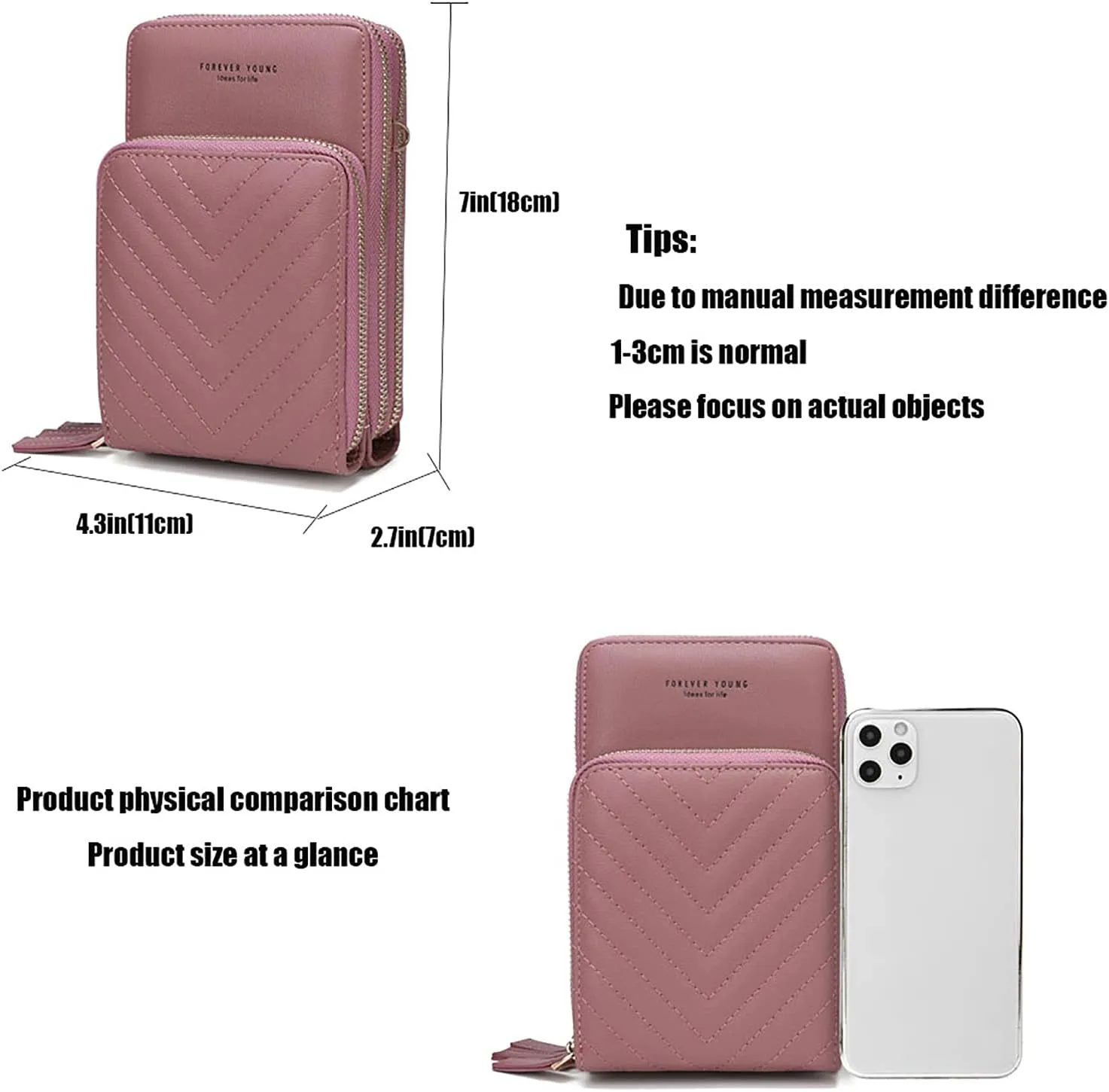 myfriday Small Crossbody Cell Phone Bag for Women, Mini Over Shoulder Handbag Purse with Credit Card Slots