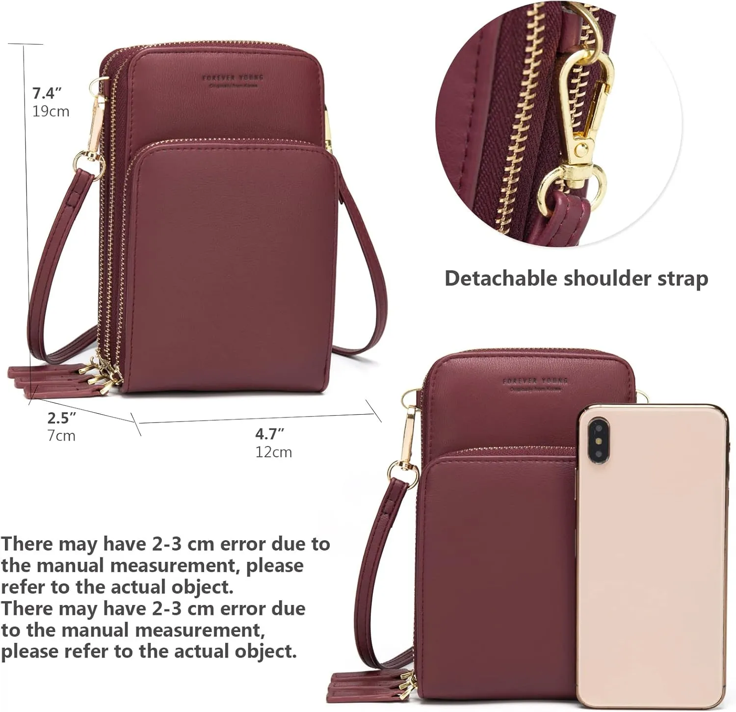 myfriday Small Crossbody Cell Phone Bag for Women, Mini Over Shoulder Handbag Purse with Credit Card Slots