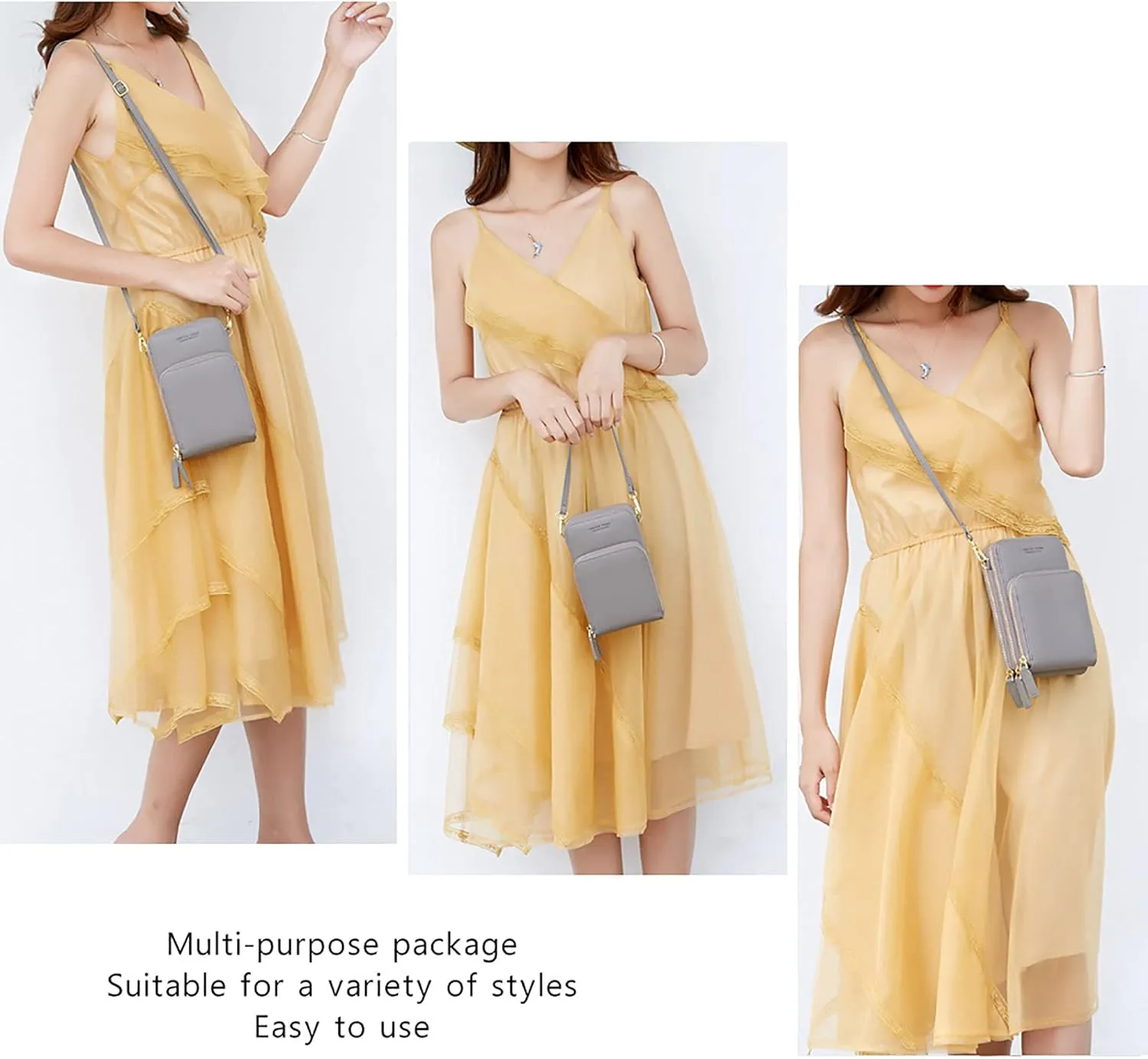 myfriday Small Crossbody Cell Phone Bag for Women, Mini Over Shoulder Handbag Purse with Credit Card Slots