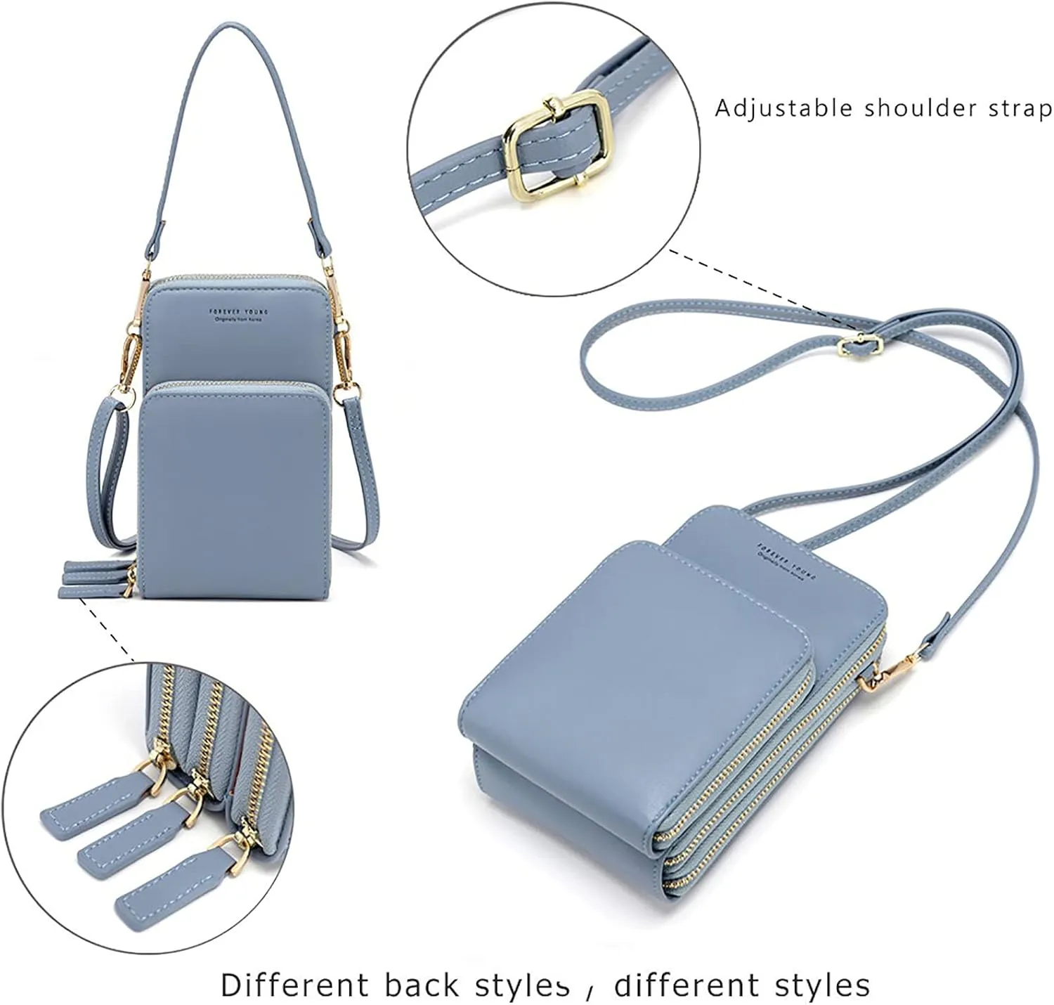 myfriday Small Crossbody Cell Phone Bag for Women, Mini Over Shoulder Handbag Purse with Credit Card Slots