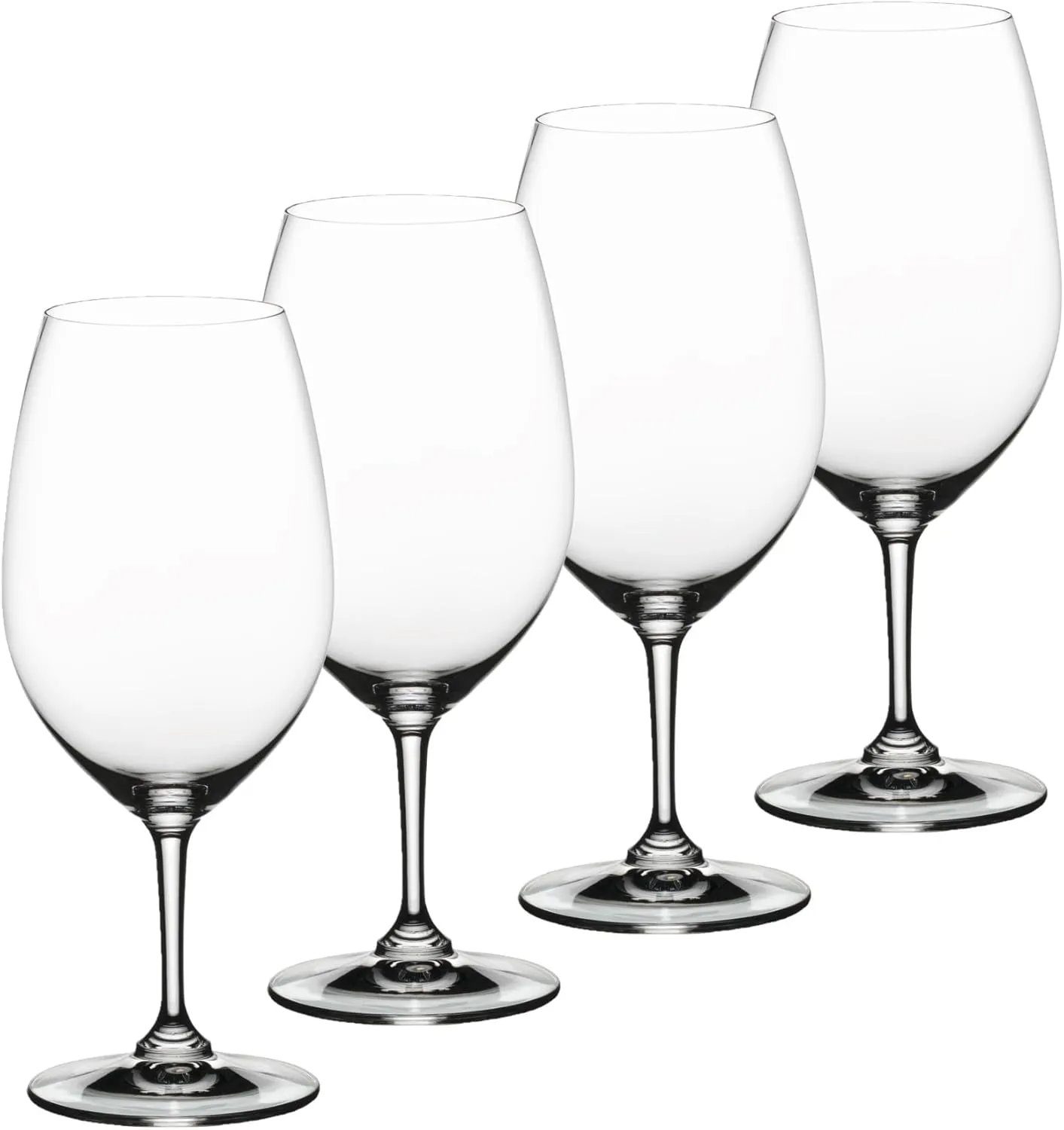 Nachtmann Vivino Bordeaux Glass | Set of 4 Wine glasses 20.6 Ounce Crystal Clear Glass | White or Red Wine Glass Set with Long Stem | Ideal for Tasting Cabernet, Pinot Noir, Bordeaux | Dishwasher Safe