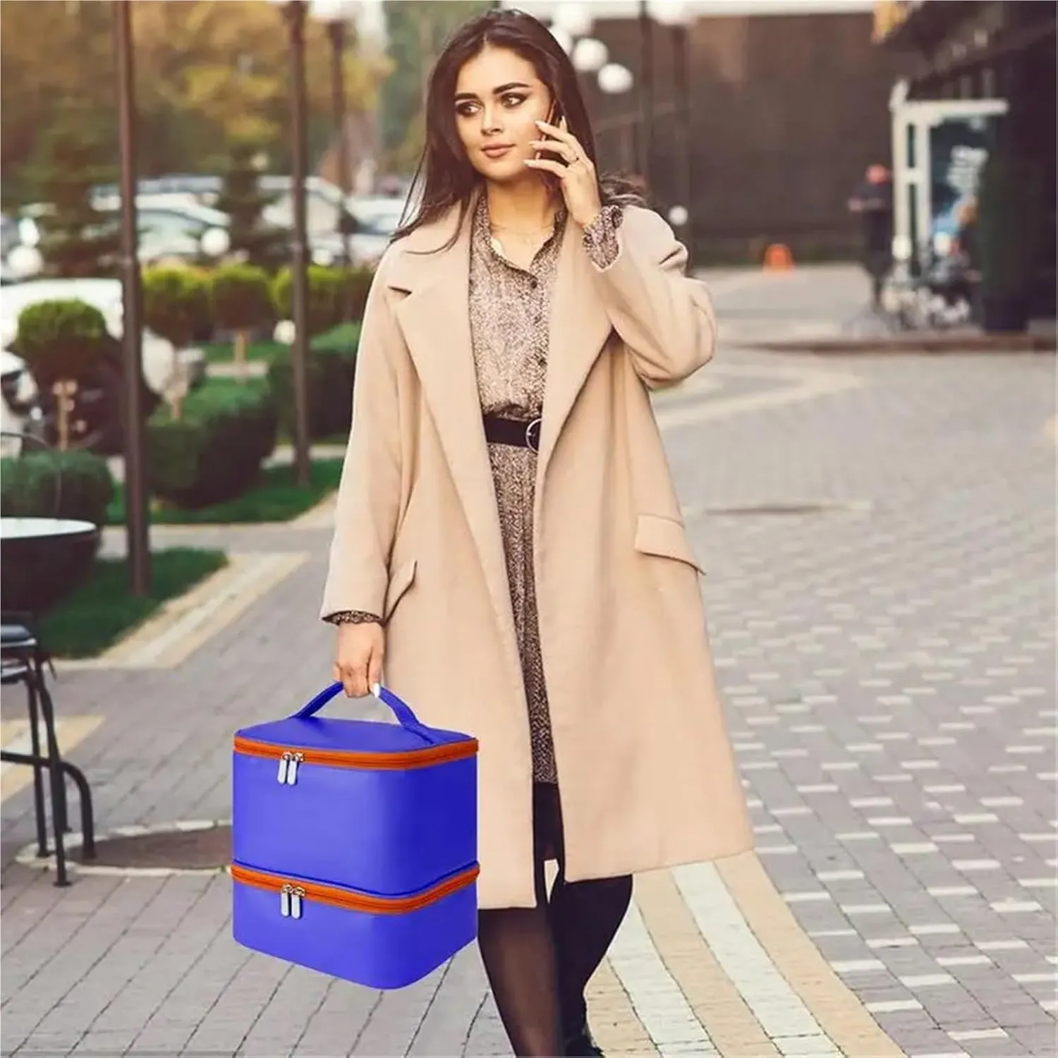 Nail Polish Storage Bag Nail Polish Storage Bag High Capacity Nail Polish Carrying Case Holds 30 Nail Glue Bottles Travel Case For Nail Lamp Massage Oil(Blue)