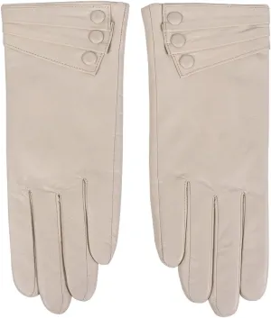 Nappaglo Nappa Leather Gloves Warm Lining Winter Button Decoration Lambskin for Women
