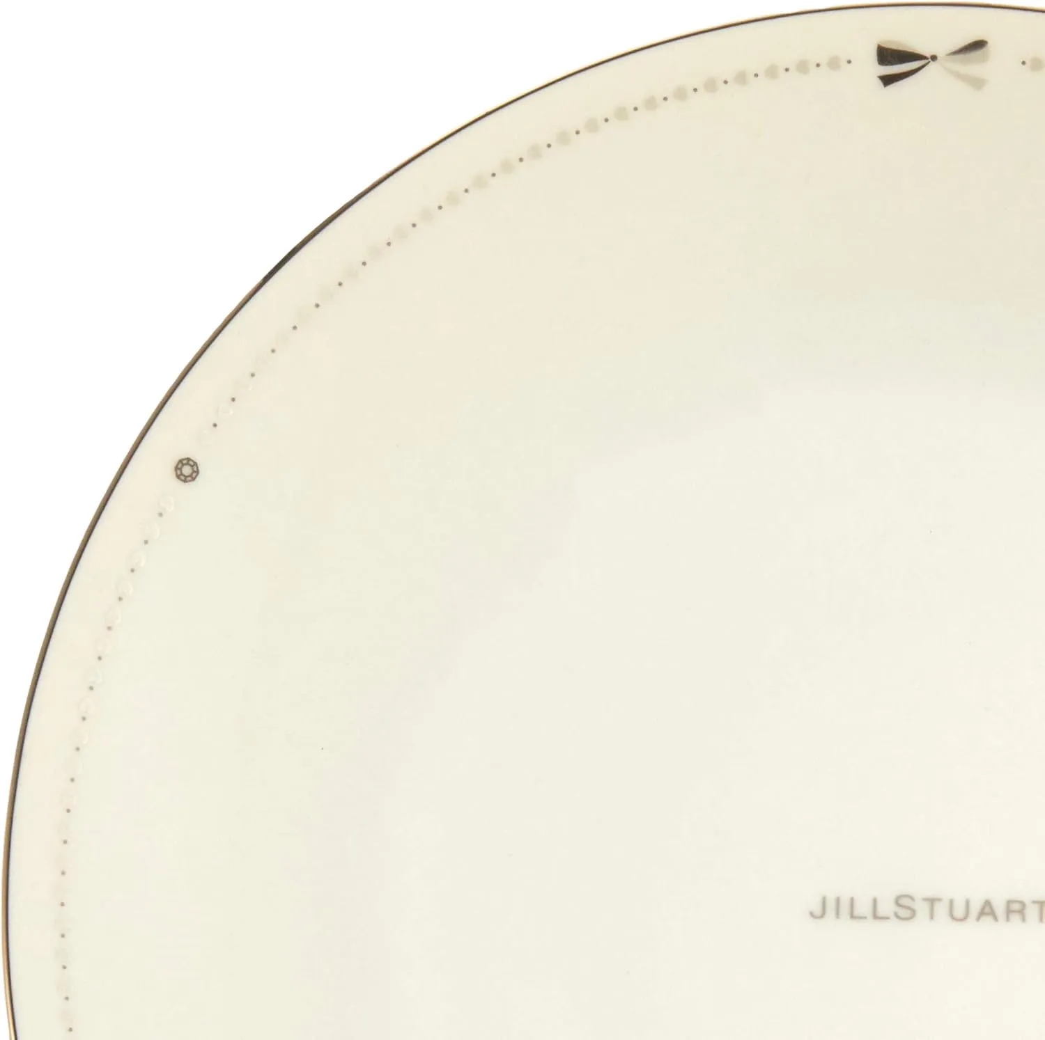 Narumi 41635-33358 Jill Stuart Plate Set, White, Ribbon Pattern, Cute, Stylish, For 5 People, 6 Pieces, Made in Japan, Gift Box