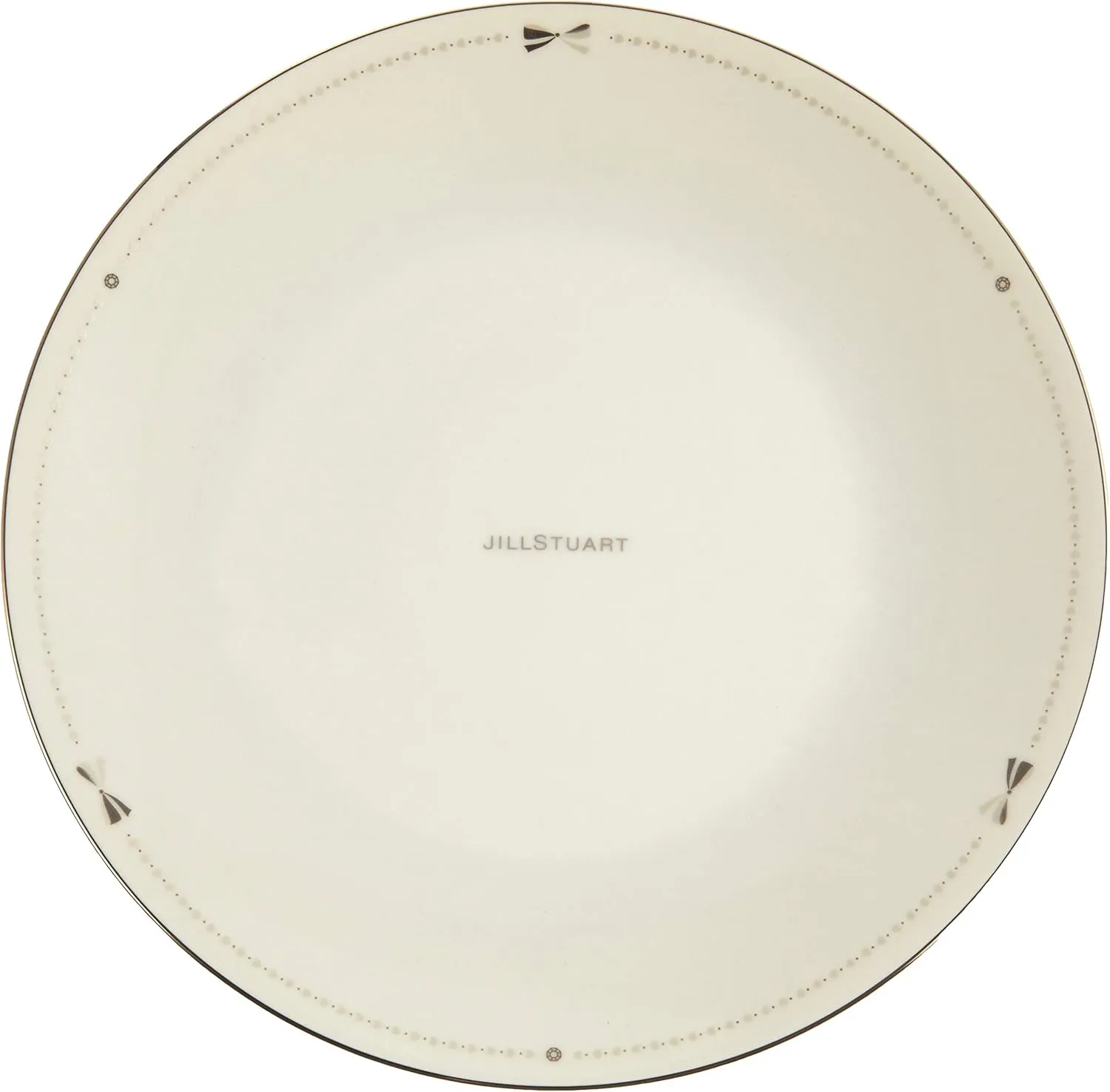 Narumi 41635-33358 Jill Stuart Plate Set, White, Ribbon Pattern, Cute, Stylish, For 5 People, 6 Pieces, Made in Japan, Gift Box