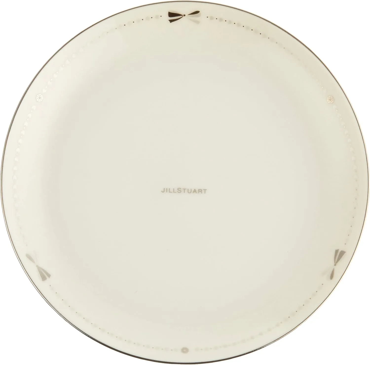 Narumi 41635-33358 Jill Stuart Plate Set, White, Ribbon Pattern, Cute, Stylish, For 5 People, 6 Pieces, Made in Japan, Gift Box