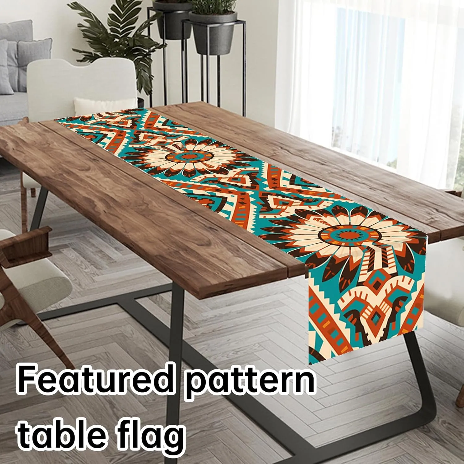 Native American Table Runners Indian Style Tabletop Cloth for Wedding Dining Indoor Outdoor Party Decor 13 x 72 Inch