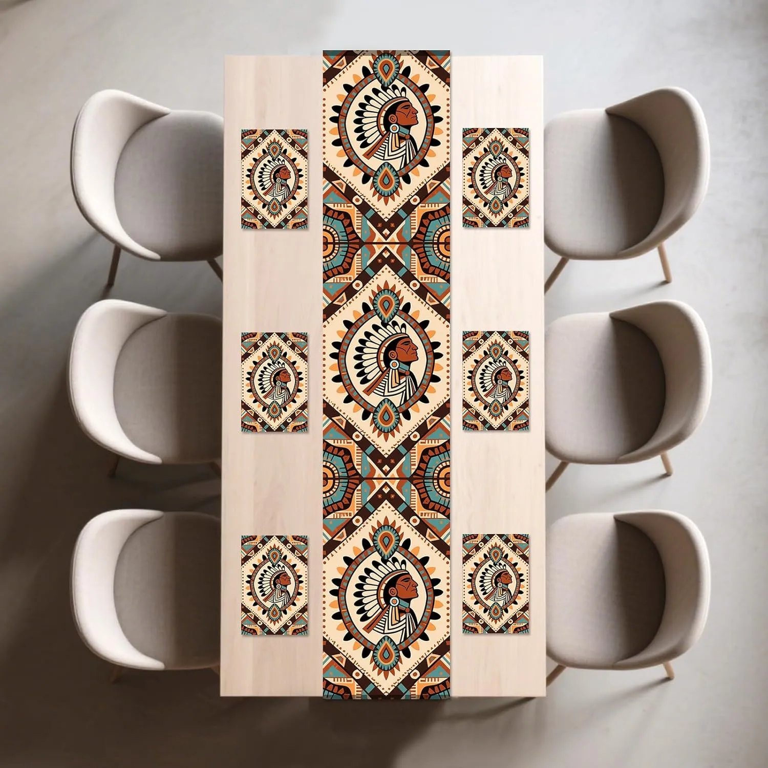 Native American Table Runners Indian Style Tabletop Cloth for Wedding Dining Indoor Outdoor Party Decor 13 x 72 Inch