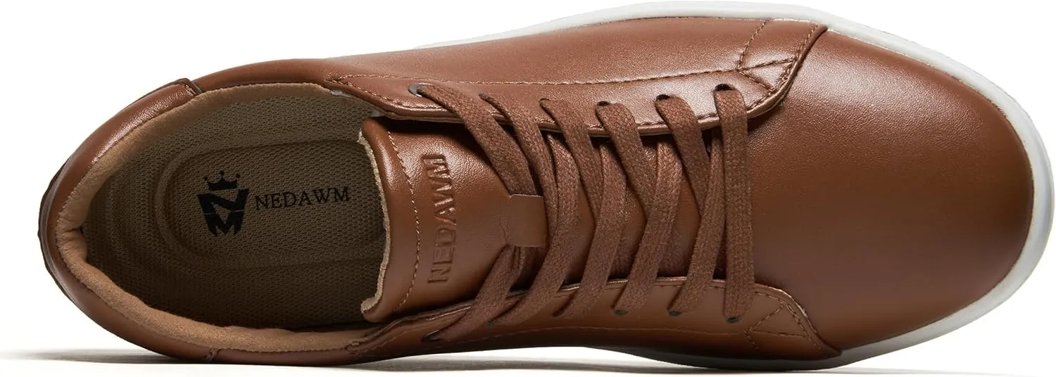 NEDAWM Mens Dress Sneakers Leather Casual Dress Shoes for Men Oxford Plantar Fasciitis Shoes for Heel Pain Relief