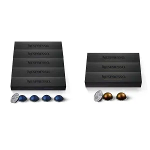 Nespresso Capsules VertuoLine Diavolitto Dark Roast and Double Espresso Chiaro Medium Roast Coffee Pods (10 Count)