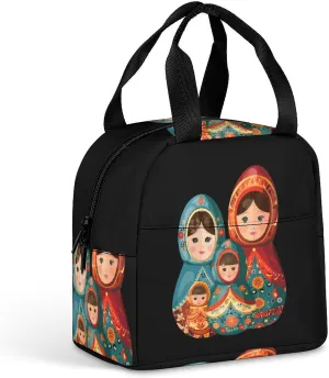 Nesting Doll Russian Lunch Bag for Women Men Insulated Lunch Box Reusable Lunch Tote Bag for Work Picnic