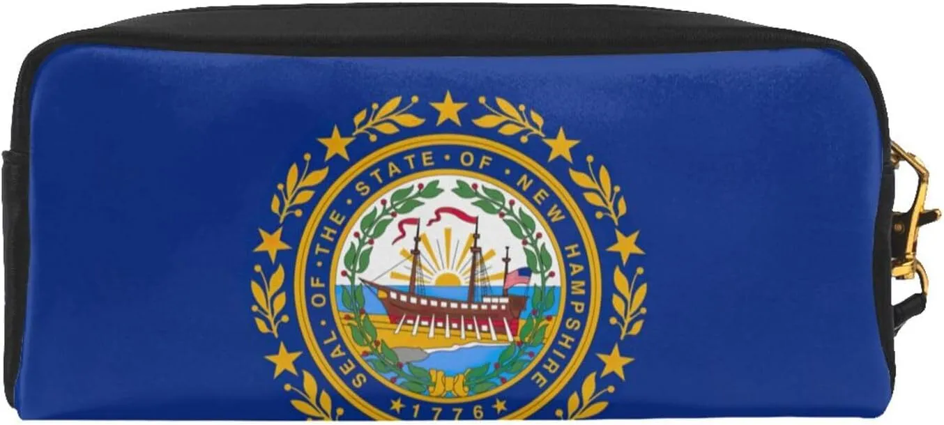 New Hampshire State Flag Cosmetic Bags For Womem,Travel Toiletry Bag Accessories Organizer Zipper Pouch Gift Idea