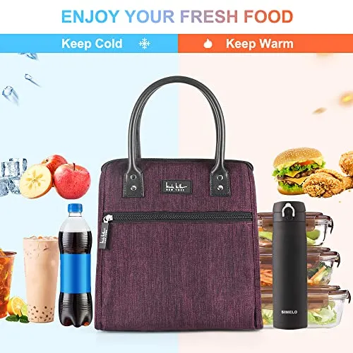 Nicole Miller Insulated Lunch Bag Tote – Thermal Soft Side Wide-Open