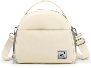 NOL Natural Organic Lifestyle Lunch Bag Insulated Cooler Bag for Women Nylon Waterproof Lightweight Lunch Box Organiser (Cream)