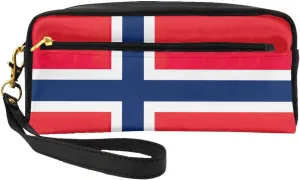 Norwegian Flag Cosmetic Bags For Womem,Travel Toiletry Bag Accessories Organizer Zipper Pouch Gift Idea