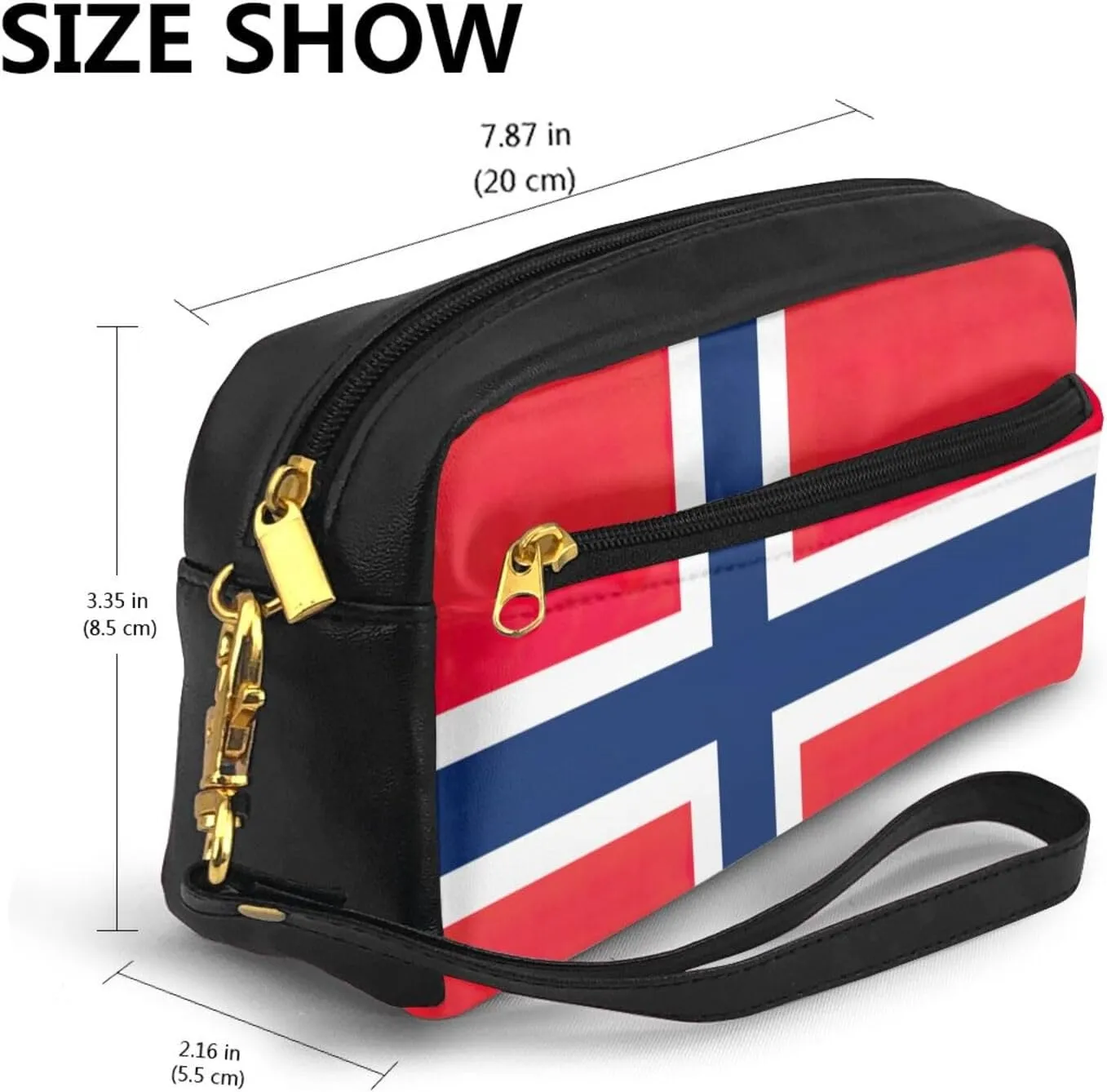 Norwegian Flag Cosmetic Bags For Womem,Travel Toiletry Bag Accessories Organizer Zipper Pouch Gift Idea