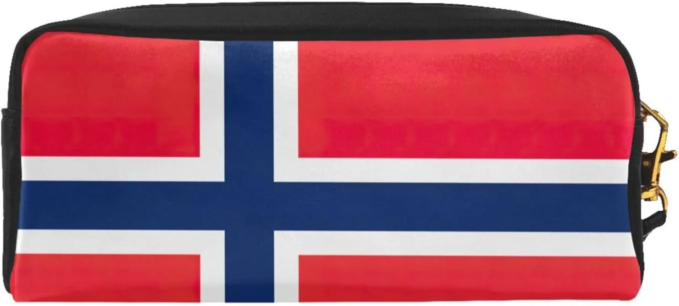 Norwegian Flag Cosmetic Bags For Womem,Travel Toiletry Bag Accessories Organizer Zipper Pouch Gift Idea