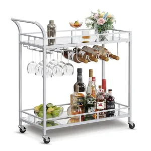 Nyla Drinks Trolley With Wine Holders - Silver
