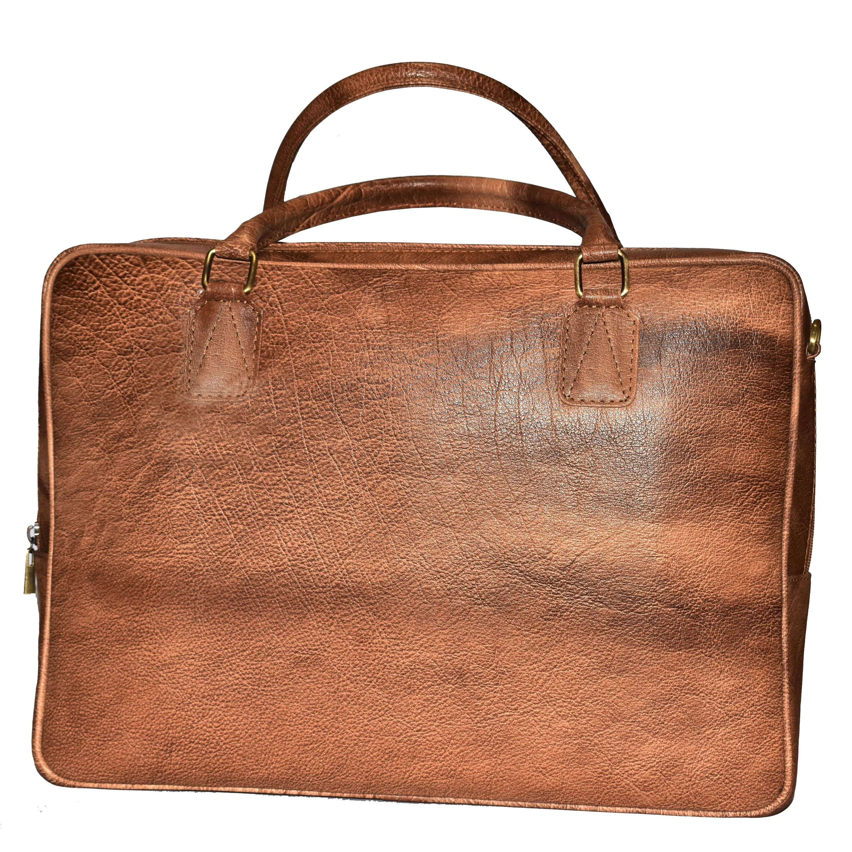 Obeeze Handmade Vintage Leather Slim Briefcase.