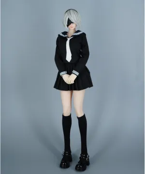 OBEST 1/6 JK Swimsuit Clothes Set, Female Figure Doll Clothes, JK Suit for 12inch TBLeague PH Action (Black) SA011B