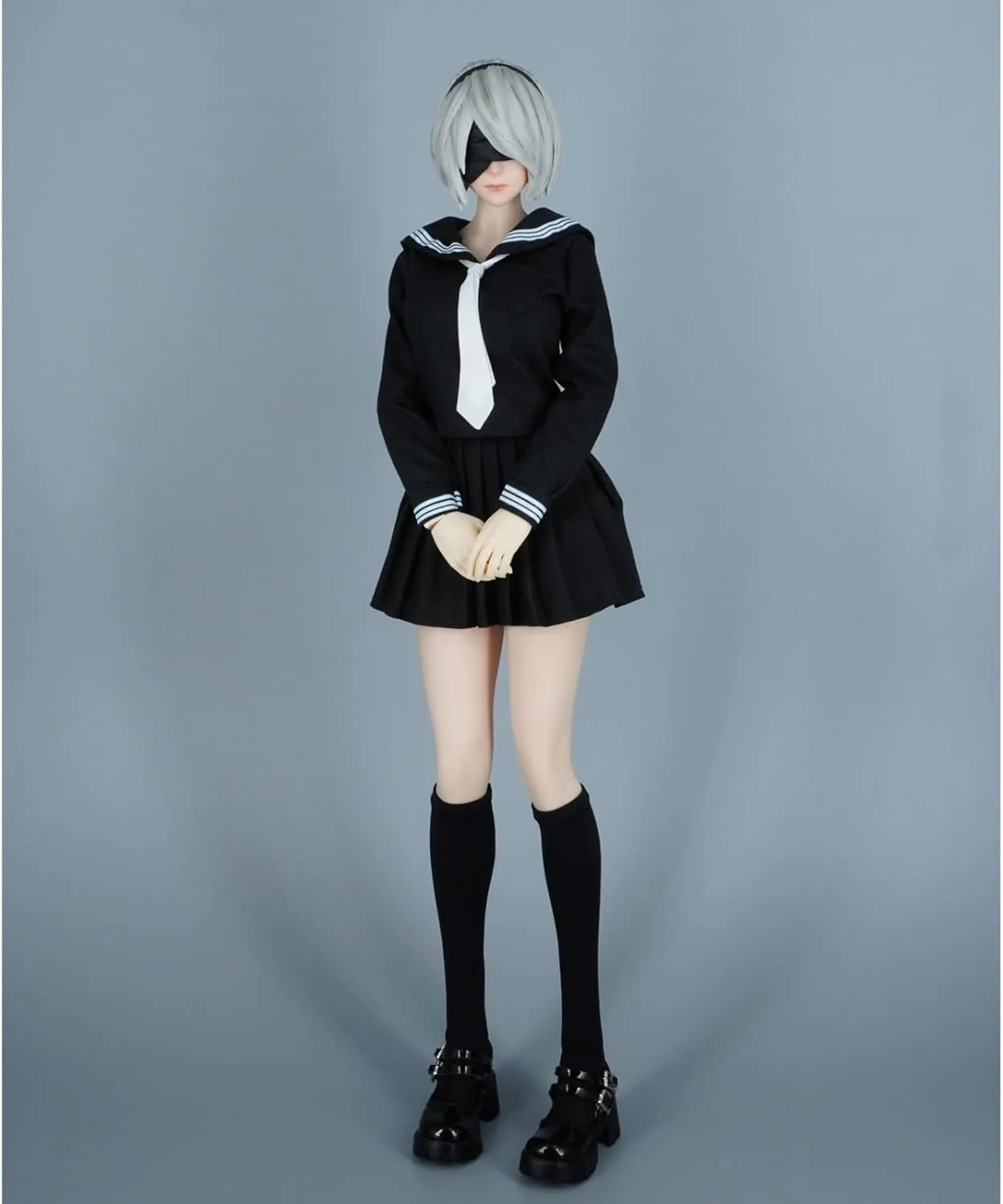 OBEST 1/6 JK Swimsuit Clothes Set, Female Figure Doll Clothes, JK Suit for 12inch TBLeague PH Action (Black) SA011B