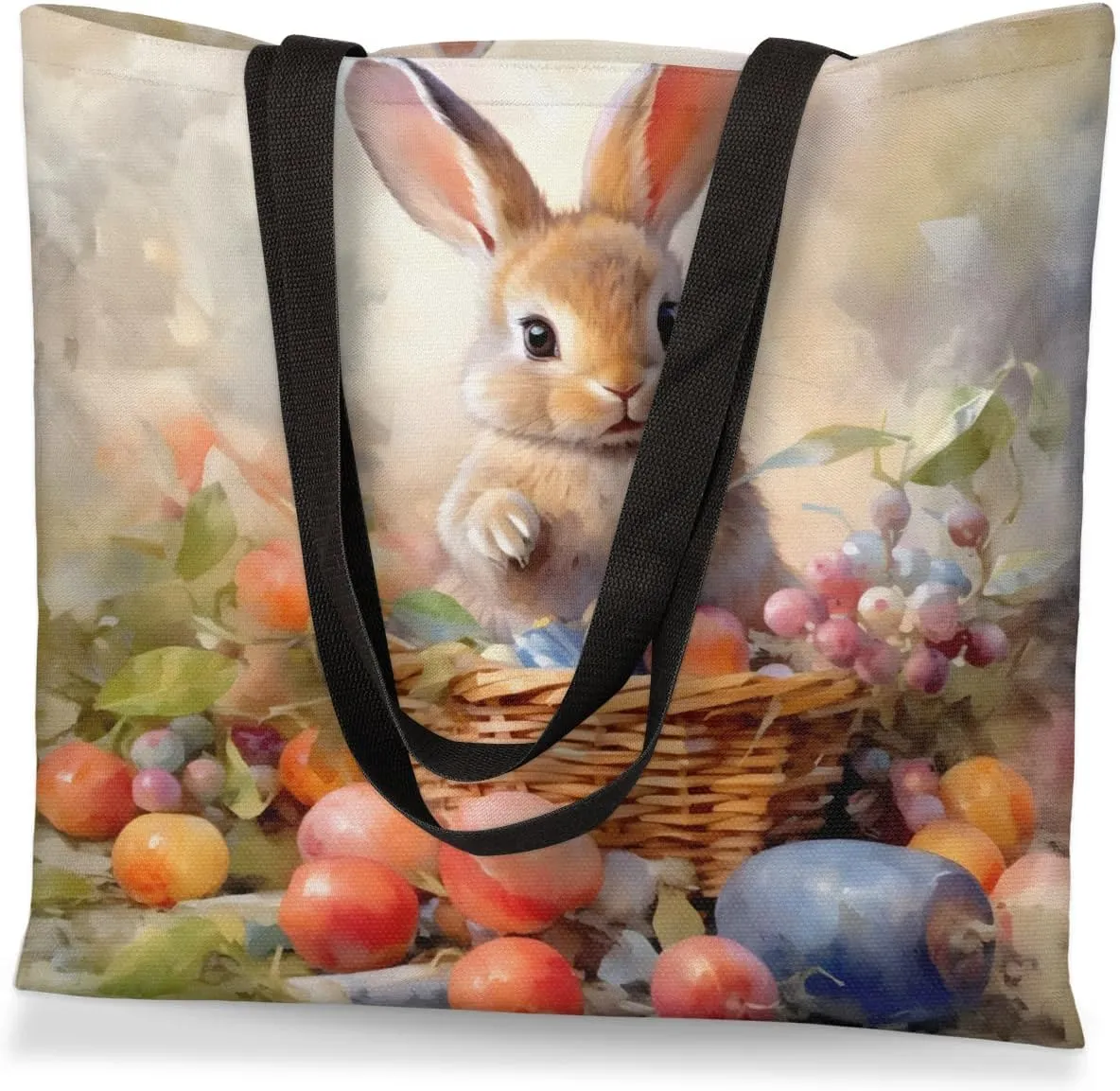 Oil Painting Boat On The Shore Canvas Tote Bag for Women Men Stylish Tote Handbag Shoulder Bag Reusable Grocery Bag