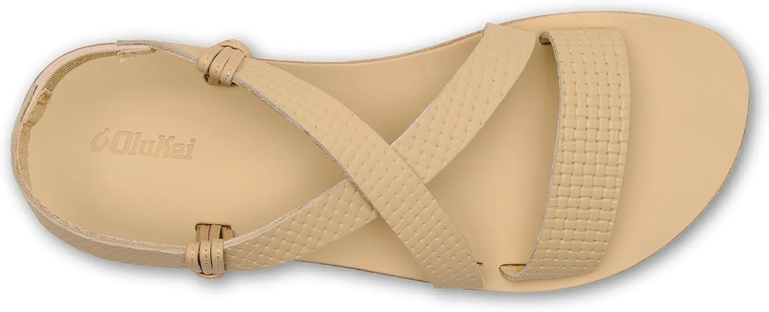 OLUKAI Onohi Women's Strappy Leather Sandals, Premium Platform Sandals with Full Grain Leather, Comfortable & Versatile, All-Day Wear