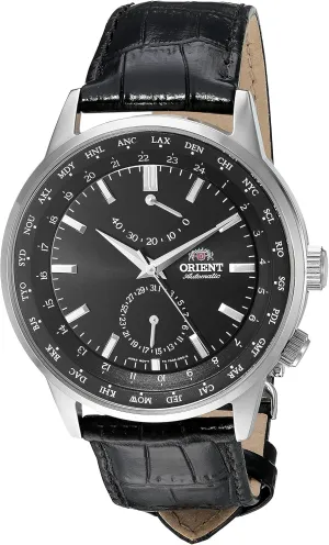 Orient Men's 'Adventurer' Japanese Automatic Stainless Steel and Leather Dress Watch, Color:Black (Model: FFA06002B0)