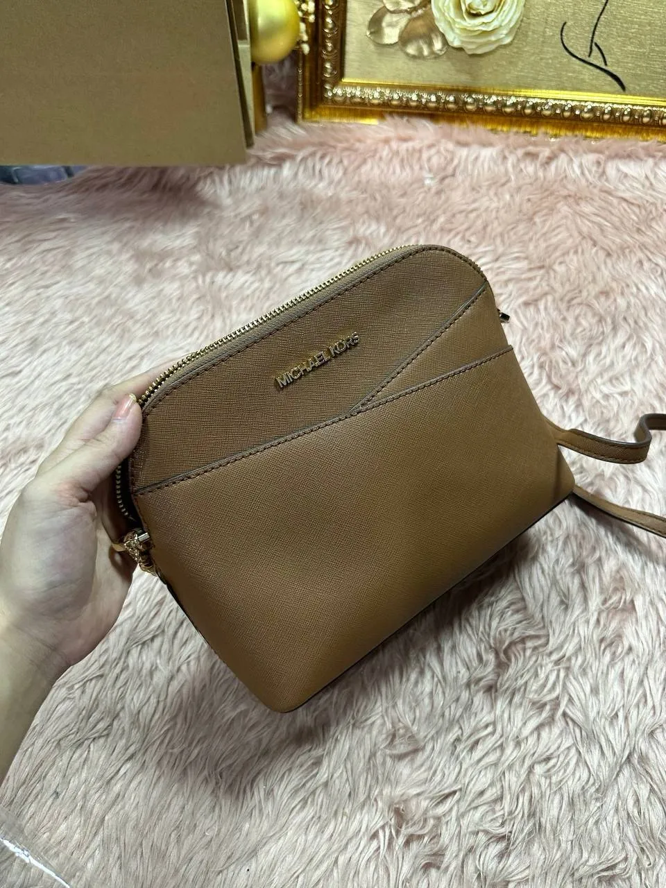 ORIG & IMPORTED MK Jet Set Travel Medium Dome Crossbody Bag Brown
