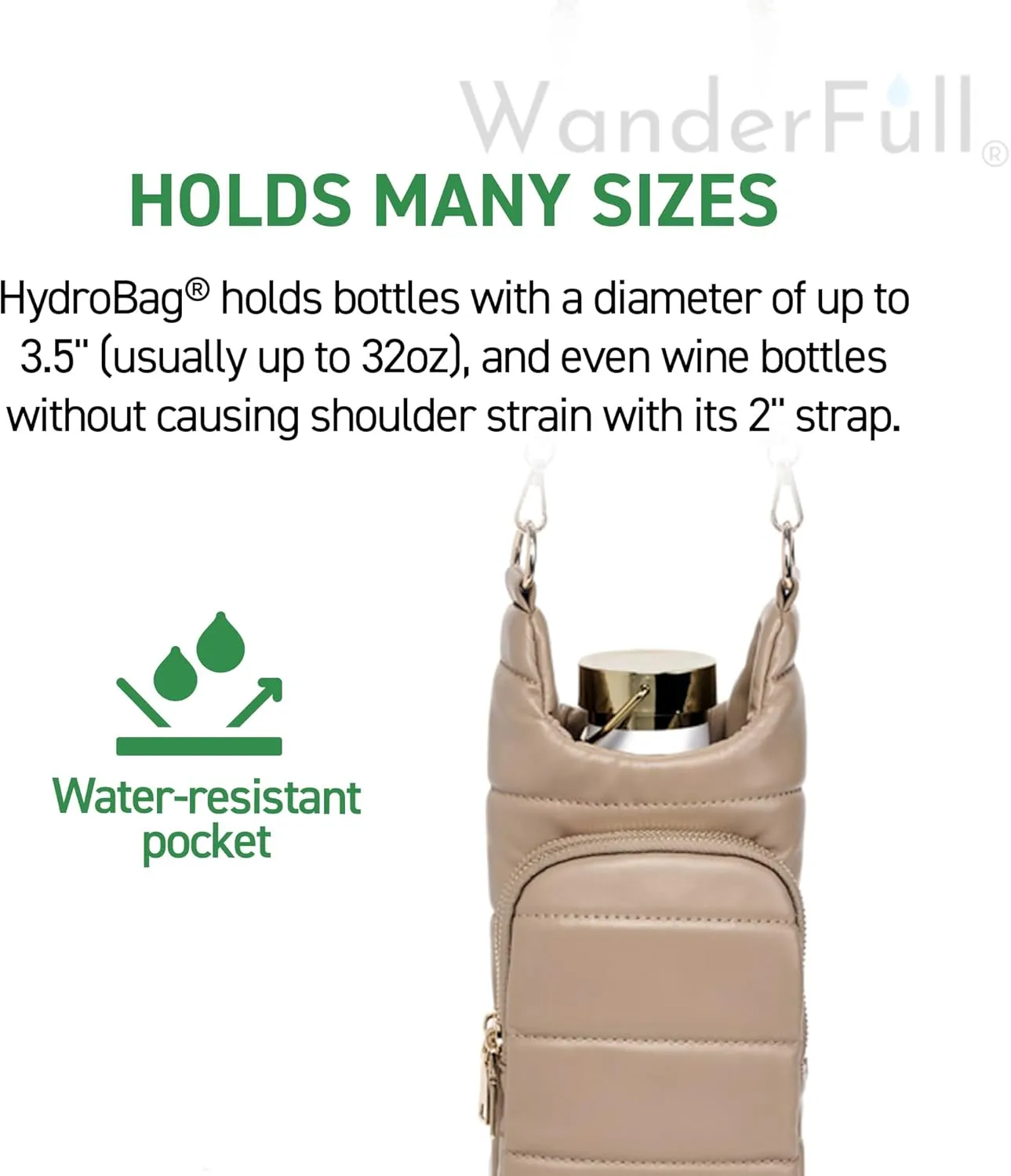 Original HydroBag | Oprah’s Favorite Things 2024 | Vegan Leather Water Bottle Holder w/Strap Bundle