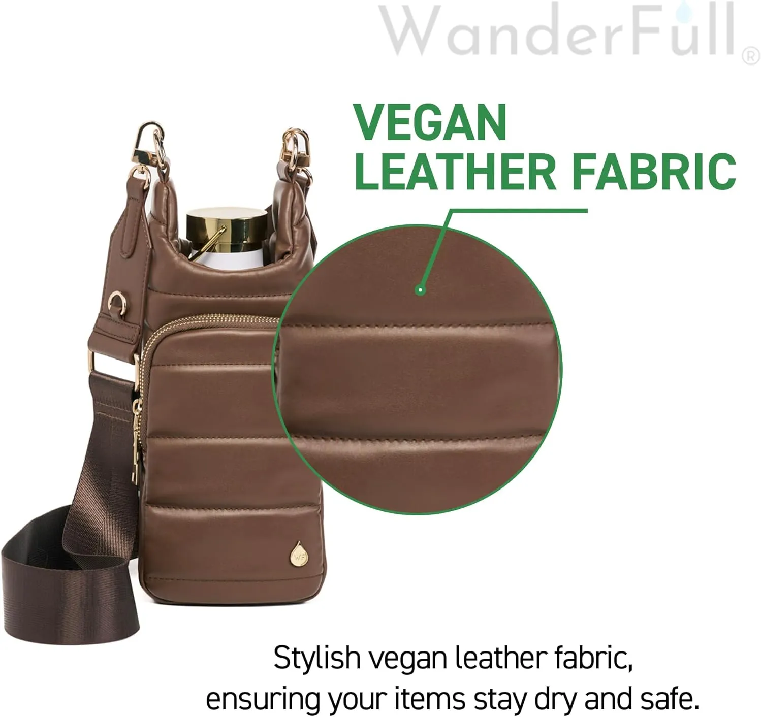Original HydroBag | Oprah’s Favorite Things 2024 | Vegan Leather Water Bottle Holder w/Strap Bundle