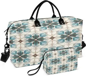 Ornamental Pattern Travel Duffle Bag Weekend Overnight Bag Carry on Toiletry Bag Large Gym Bag for Men Women