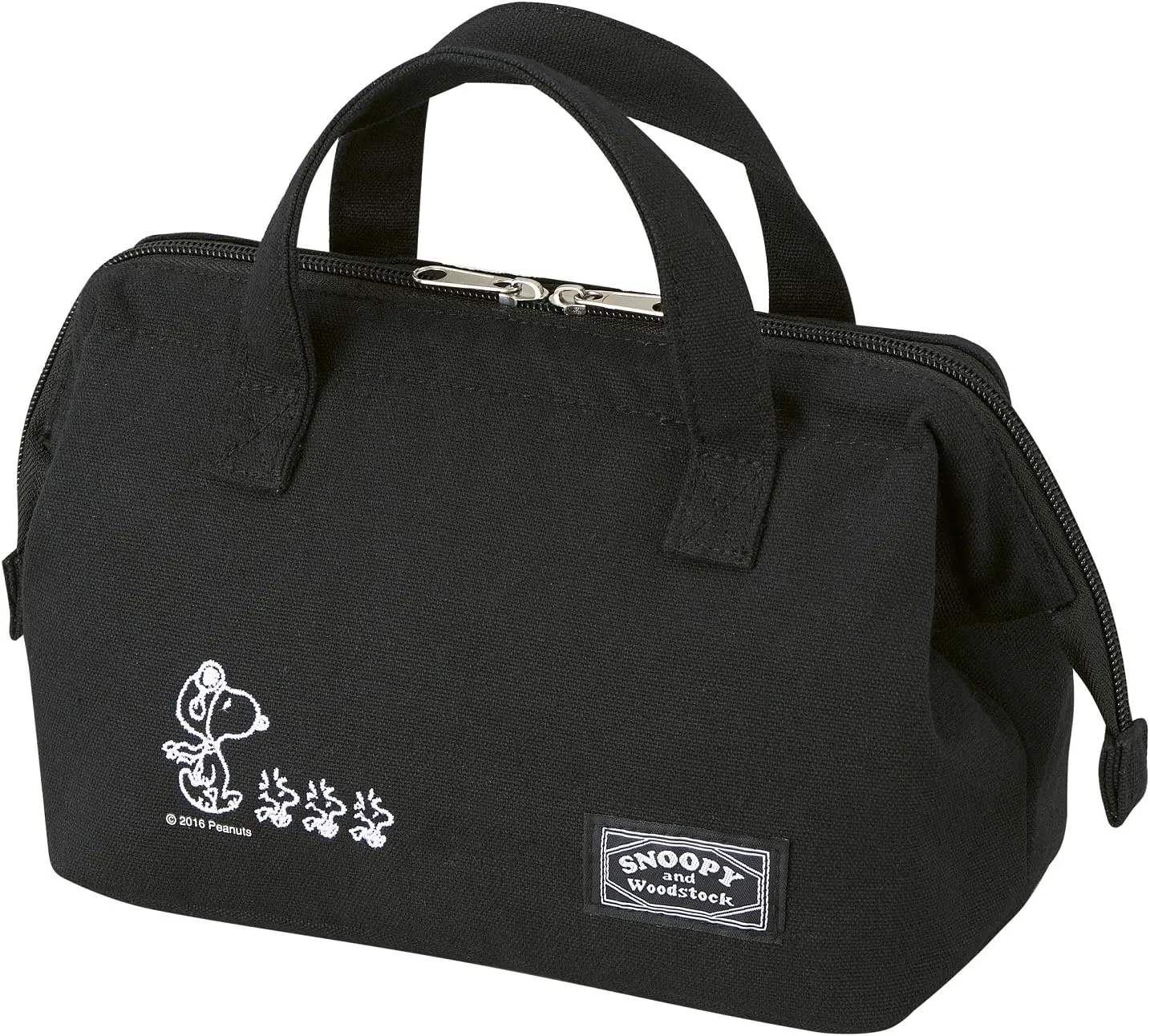 OSK TB-18 Snoopy & Woodstock Lunch Bag, Black Lunch Bag, Stylish, Cute, Simple, Easy to Use, Easy to Take Out Case
