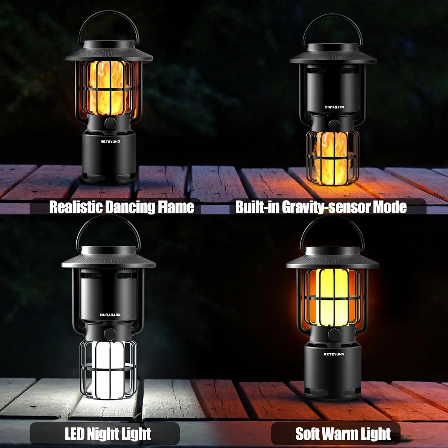 Outdoor Speakers Bluetooth Waterproof Patio,10W Wireless Portable LED Flame Light Speaker with Torch Atmosphere for Patio/Yard/Party/Camping Black,Gifts for Men Women Dads Moms(2 Pcs)