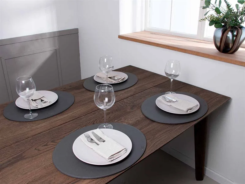 Oval cover napkin // dark gray PU - HARD