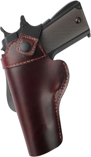 OWB 1911 Leather Holster fit 1911 Style Pistols - Colt 1911, Kimber 1911, Springfield 1911, Taurus PT1911, S&W 1911, Remington 1911, Sig 1911, Rock Island 1911(Fit 4" and 5" Barrel 1911)
